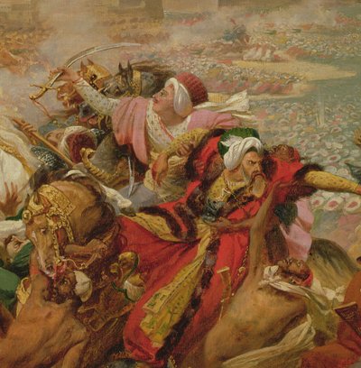 Murat beseiret den tyrkiske hæren ved Aboukir 25. juli 1799 (detalj), ca. 1805 (olje på lerret montert om bord) av Antoine Jean Gros