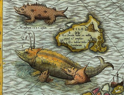 Detalj av et kart over havet (Carta marina) av Olaus Magnus (1490-1557) av Antoine Lafrery