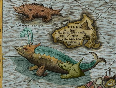 Detalj av et kart over havet (Carta marina) av Olaus Magnus (1490-1557) av Antoine Lafrery