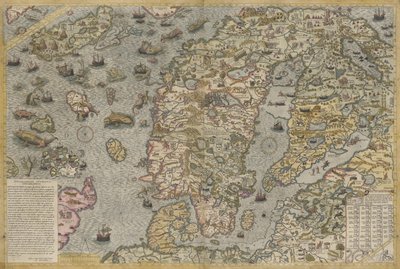 Kart over havet (Carta marina) av Olaus Magnus (1490-1557) av Antoine Lafrery