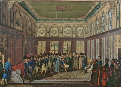 General Aubert du Bayet ble mottatt av den osmanske storvesiren i Konstantinopel i 1796 av Antoine Laurent Castellan