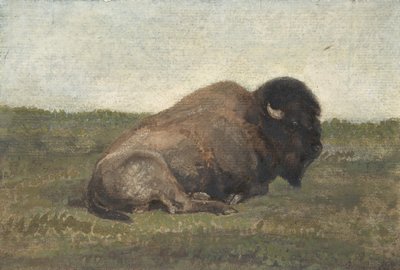 Bison liggende, 1810-75. av Antoine Louis Barye