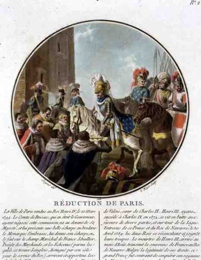 Capture of Paris i 1594, gravert av Louis Roger av Antoine Louis Francois (after) Sergent Marceau