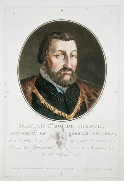 Francois I (1494-1547) konge av Frankrike av Antoine Louis Francois Sergent-Marceau