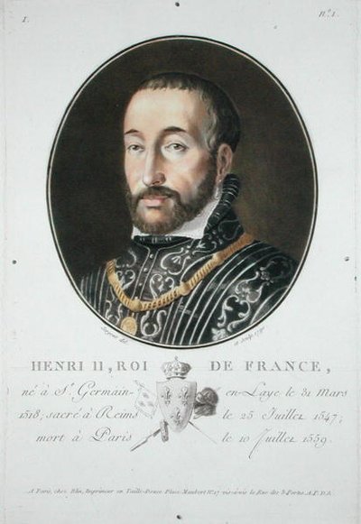 Henrik II (1519-59) konge av Frankrike av Antoine Louis Francois Sergent-Marceau