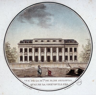Utsikt over Monsieur de Seixsevals hus, quai de la grenouillère i Paris (nå quai d