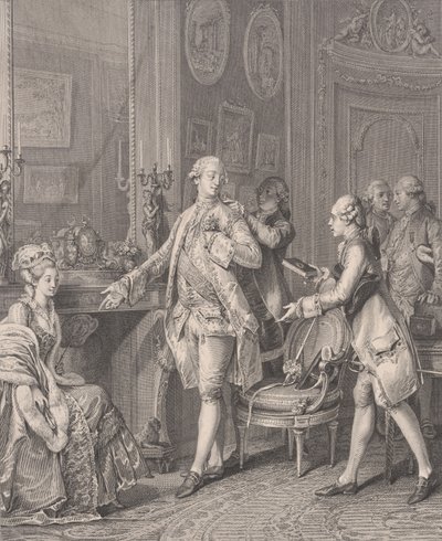 La Grande Toilette The Patroness, fra Le Monument du Costume, 1777. av Antoine Louis Romanet