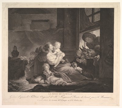 Familien Mor.n.d. av Antoine Louis Romanet