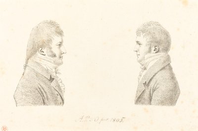 Selvportrett og kunstnerens bror av Antoine Marie Philippe Louis d