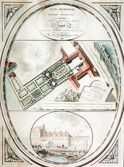 Plan over huset og hagen til M. Pantet av Antoine Marie Souchard