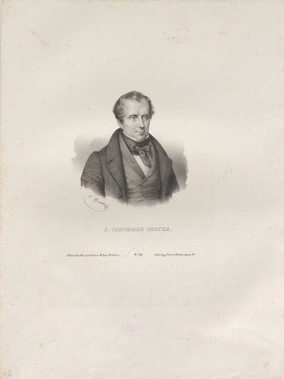 Portrett av forfatteren James Fenimore Cooper 1789-1851, ca. 1840. av Antoine Maurin