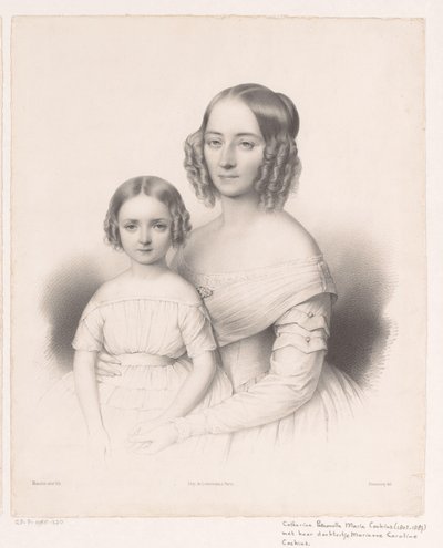 Portrett av Catharina Petronella Maria Cochius med datteren av Antoine Maurin