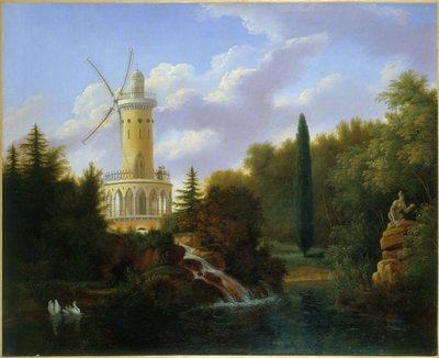 Vindmølle ved Folie-Beaujon i Paris, 1827 av Antoine Patrice Guyot