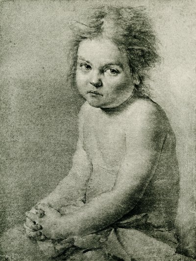Naturstudie for en naken og sittende jente av Antoine Pesne