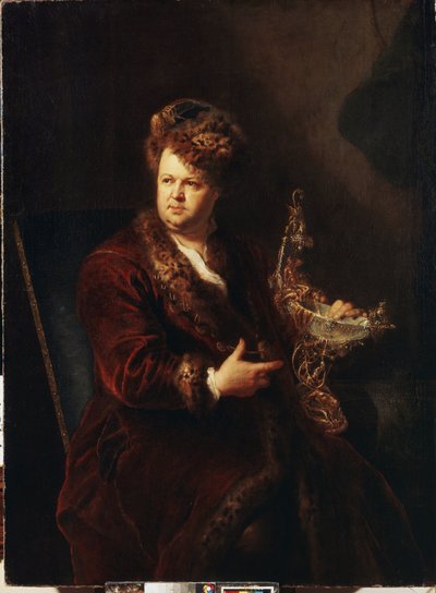 Portrett av gullsmeden Johann Melchior Dinglinger (1664-1731). Maleri av Antoine Pesne (1683-1757), ca. 1721. Tysk kunst, barokkstil. Eremitagemuseet St. Petersburg. av Antoine Pesne