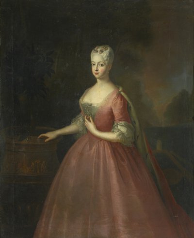 Portrett av prinsesse Friederike Luise av Preussen 1714-1784, markgrevin av Brandenburg-Ansbach av Antoine Pesne School