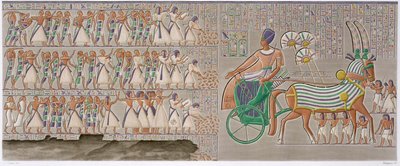 Gamle egyptiske fargede basrelieffer, 1822 av Antoine Phelippeaux