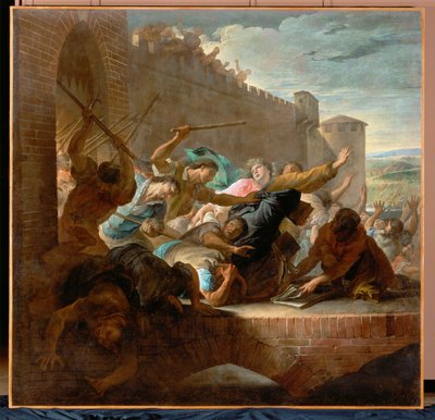 Utvisningen av hugenottene fra Toulouse etter beleiringen av byen av tropper tilhørende prins de Conde (maleri på lerret) av Antoine Rivalz