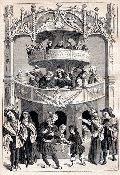 Frontispice of “” Le Grant Therence en Francois”” by Antoine Verard (active 1485-1512) - theatrical representation in the 16th century av Antoine Verard