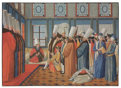 Presentasjonen av grev de Vergennes, Louis XVs ambassadør, til Reis Effendi, storvesir til den osmanske sultanen "Uthman III 31. mai 1755 av Antoine de Favray