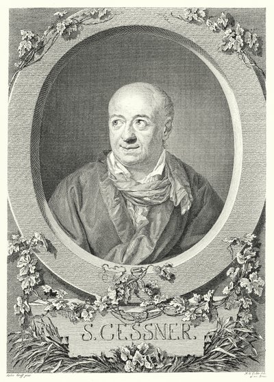 Salomon Gessner , sveitsisk maler og poet (gravering) av Anton (after) Graff
