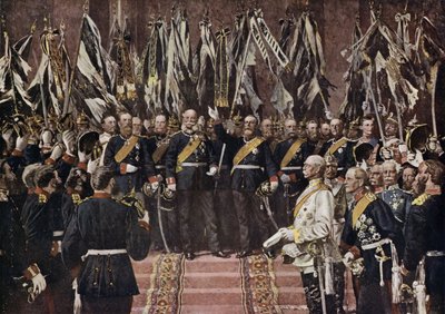 Kong Wilhelm I av Preussen utropte til keiser av et forent Tyskland, Versailles, Frankrike av Anton Alexander von (after) Werner