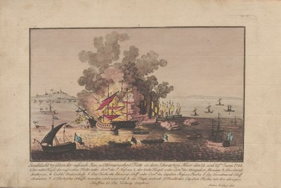 Sjøslag mellom den russiske og osmanske flåten i Svartehavet 28. og 29. juni 1788, 1788. av Anton Balzer