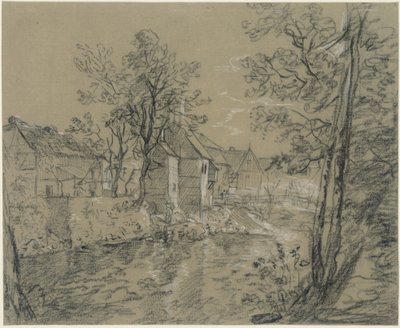 Hus ved elven (hus ved Weißeritz i Plauenschen Grund nær Dresden) av Anton Graff