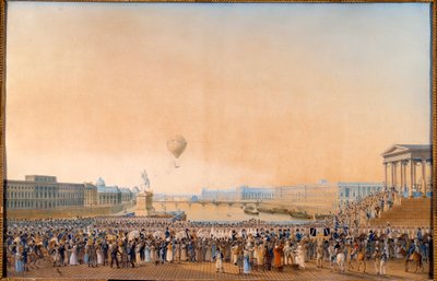 Inngang til Louis XVIII, konge av Frankrike (1755-1824) i Paris 3. mai 1814. Maleri av Antoine Ignace Melling (1763-1831) av Anton Ignaz Melling