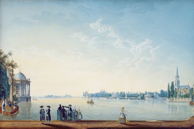 Havenrak til Broek i Waterland, eller byen Zwolle ved bredden av Ijssel i Holland, 1814 av Anton Ignaz Melling