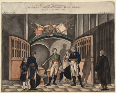 Nær asken til Fredrik den store. Tsar Alexander I, kong Frederick William III og Louise av Pr av Anton Ignaz Vogel
