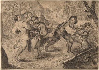 Bønder som kjemper av Anton Joseph Prenner after Pieter Bruegel the Elder