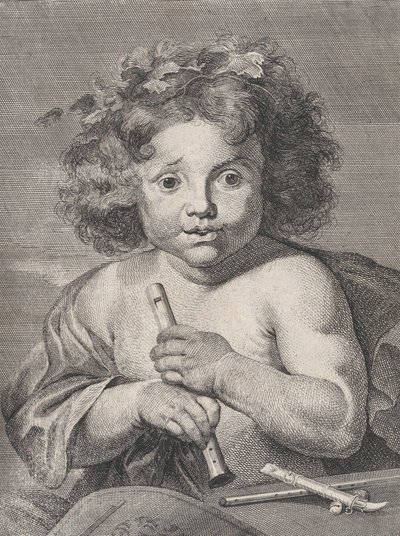 The Young Bacchus, holder en fløyte, 1728. av Anton Joseph von Prenner