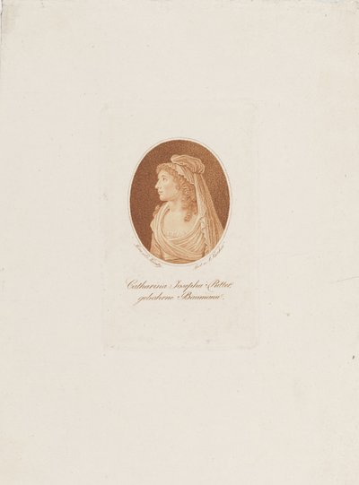 Portrett av Katharina Josepha Ritter, født Baumann 11763-1849, ca. 1800. av Anton Karcher