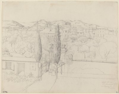 Utsikt fra vinduet mitt, via valfonda i Firenze (Hager i Firenze sett fra kunstnerens vindu) av Anton Krüger
