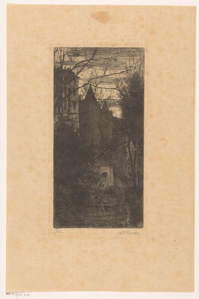 Slottet i Pau i skumringen av Anton L. Koster (signed by artist)