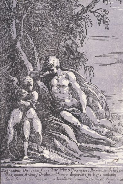 Saint John in the Desert, 1725. av Anton Maria Zanetti