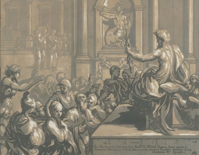 Evangelisten Johannes forkynner i et tempel, 1724. av Anton Maria Zanetti