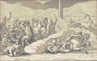 Israelittene krysser Rødehavet, ca. 1740. av Anton Maria Zanetti