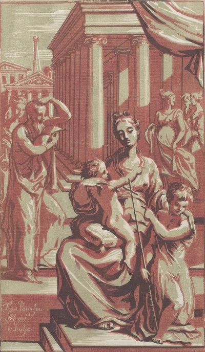 Jomfruen og barnet med døperen Johannes, ca. 1722. av Anton Maria Zanetti