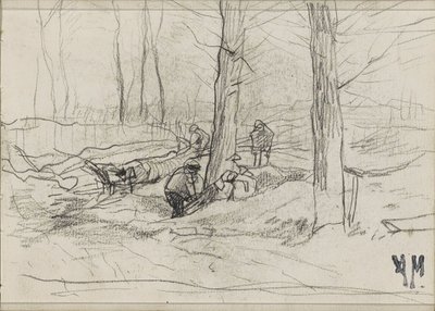 Tømmerhoggere i en skog av Anton Mauve