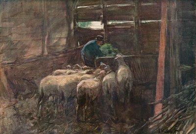 Interiør i en låve, 1800-tallet av Anton Mauve