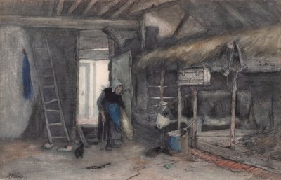 Morning Chores, ca. 1845-65 (akvarell på papir) av Anton Mauve