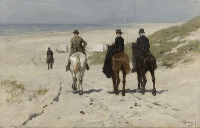 Morgentur langs stranden av Anton Mauve