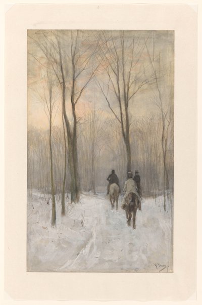 Ryttere i snøen i Haagse Bos Ryttere i snøen i Haag-skogen av Anton Mauve