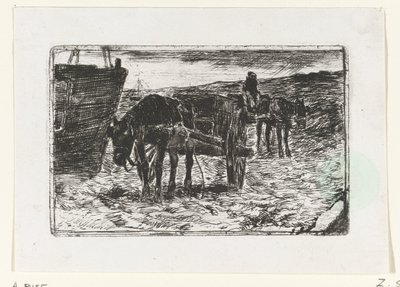 Biler på stranden av Anton Mauve