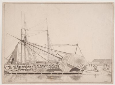 Ved et verft. København havn av Anton Melbye