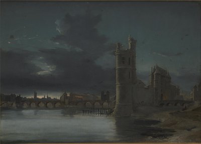 Tour St. Jacques og Notre Dame, Paris. Kveld av Anton Melbye