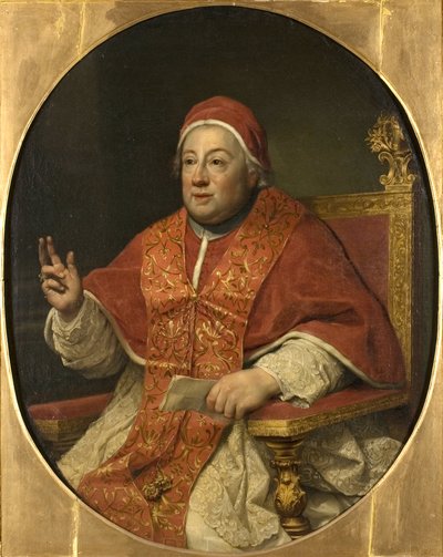 Le pape Clement XIII - Portrett av paven Clement XIII (1693-1769), av Mengs, Anton Raphael (1728-1779). Olje på lerret. Mål: 114x95 cm. Nationalmuseum Stockholm av Anton Raphael Mengs