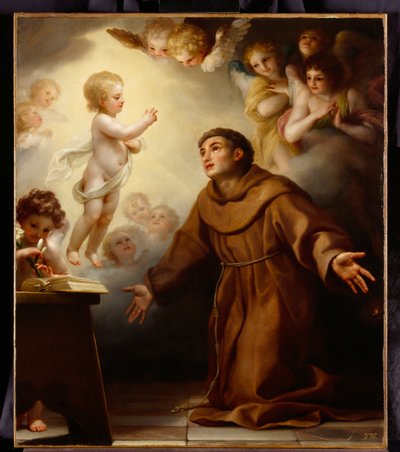 The Infant Christ Viser seg for St. Antonius av Padua, ca. 1765 (olje på lerret) av Anton Raphael Mengs